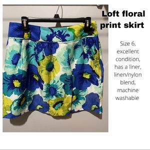 Women’s floral print linen blend skirt by Loft